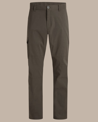 Woodland Green coloured Craghoppers Mens Brisk Pro Trouser on beige background 