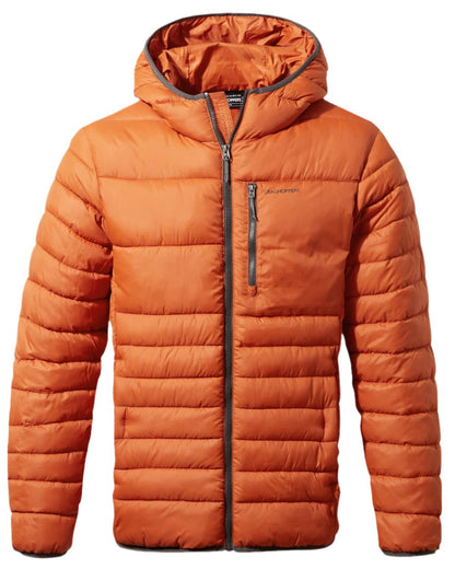 Potters Clay Coloured Craghoppers Mens Compresslite VIII Hooded Jacket On A White Background 