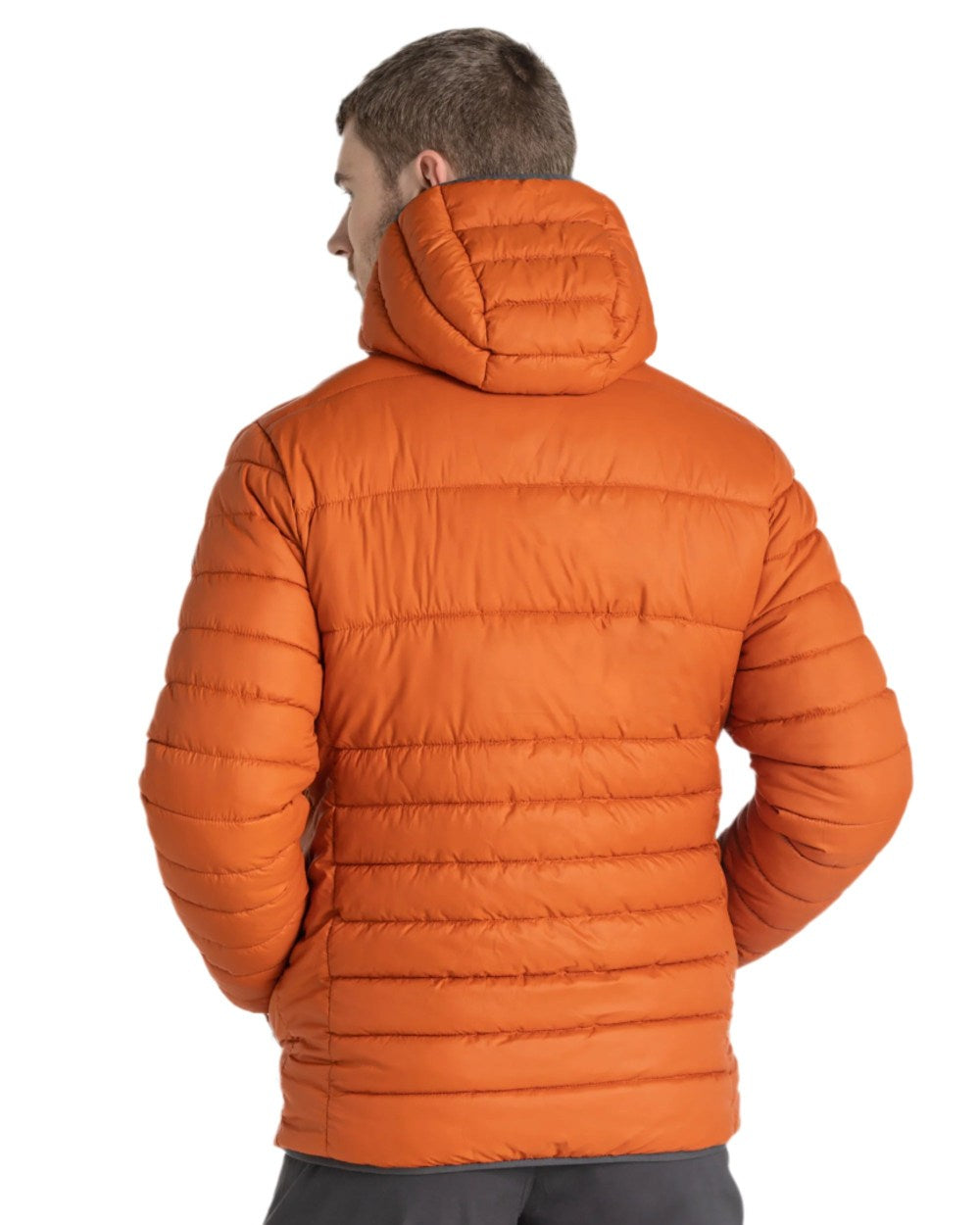 Potters Clay Coloured Craghoppers Mens Compresslite VIII Hooded Jacket On A White Background 