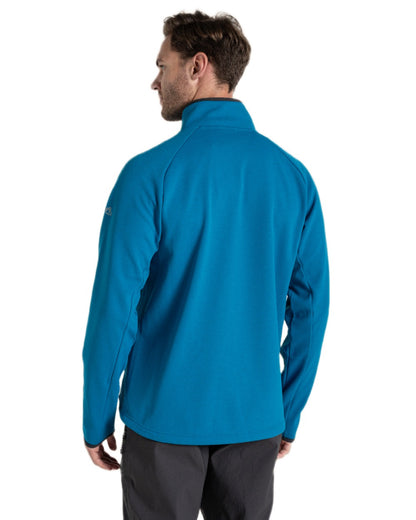 Ocean Teal Coloured Craghoppers Mens Dynamic Pro Full Zip Fleece Jacket on White Background
