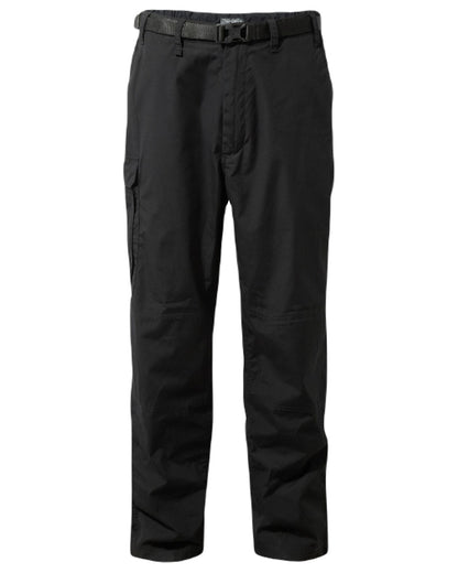 Black Coloured Craghoppers Mens Kiwi Classic Trousers On A White Background 