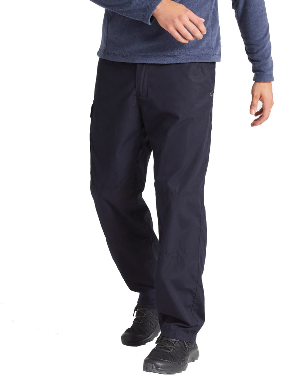 Dark Navy Coloured Craghoppers Mens Kiwi Classic Trousers On A White Background 