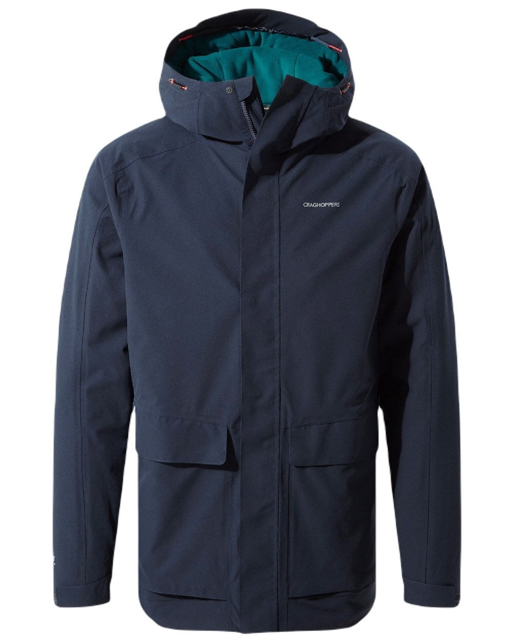 Blue Navy/Lagoon Blue Coloured Craghoppers Mens Lorton Thermic Jacket On A White Background 