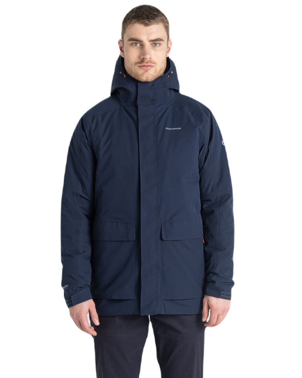 Blue Navy/Lagoon Blue Coloured Craghoppers Mens Lorton Thermic Jacket On A White Background 