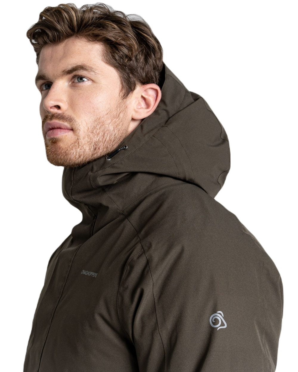 Woodland Green Coloured Craghoppers Mens Lorton Thermic Jacket On A White Background 