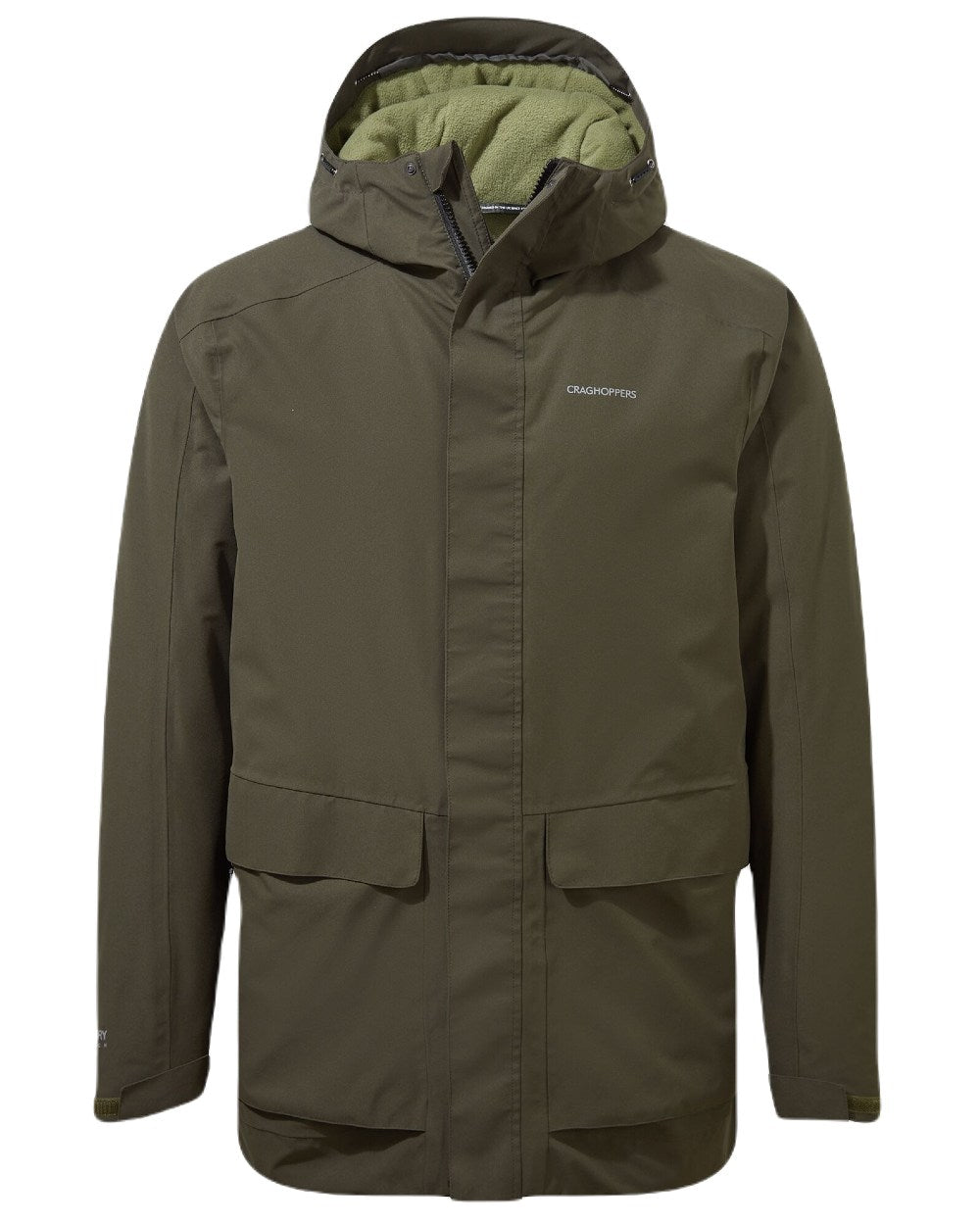 Woodland Green Coloured Craghoppers Mens Lorton Thermic Jacket On A White Background 