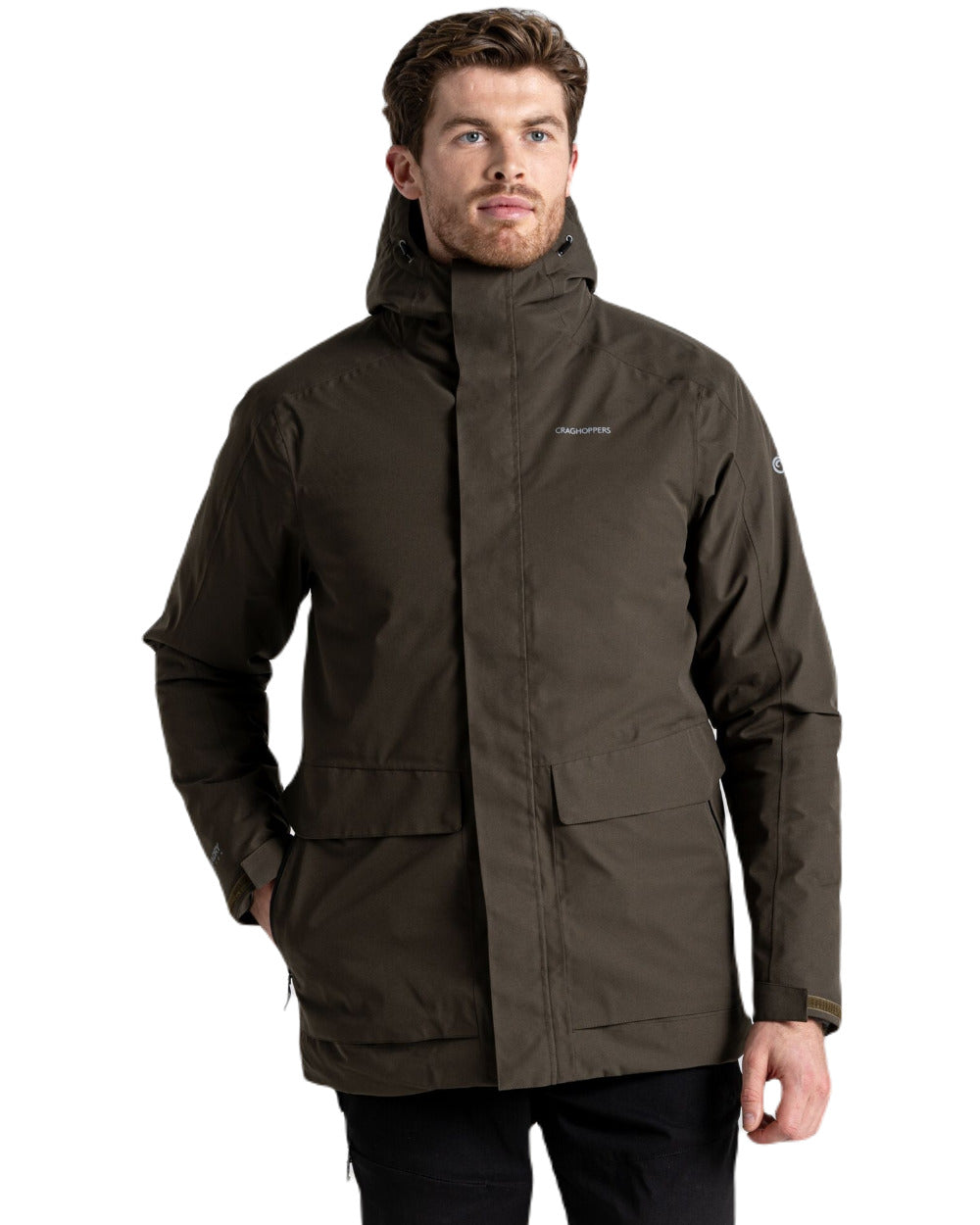 Woodland Green Coloured Craghoppers Mens Lorton Thermic Jacket On A White Background 