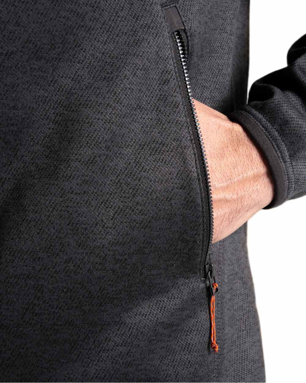 Black Pepper Coloured Craghoppers Mens Mondrago Half Zip Fleece on White Background
