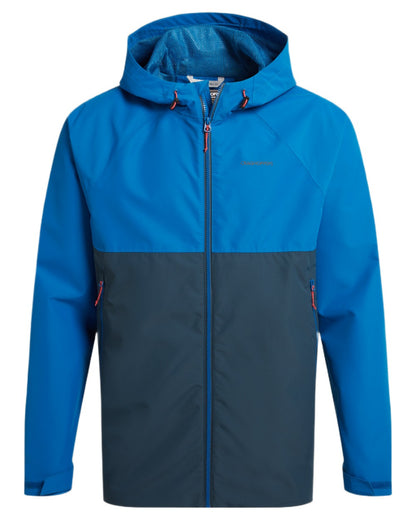 Fresh Blue Stone Coloured Craghoppers Mens Osuna Waterproof Jacket on White Background
