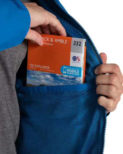 Fresh Blue Stone Coloured Craghoppers Mens Osuna Waterproof Jacket on White Background
