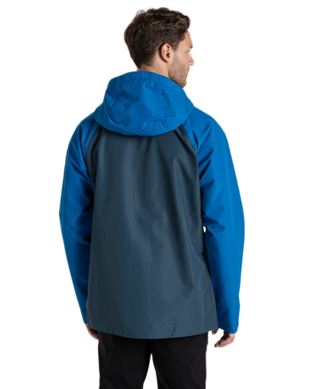 Fresh Blue Stone Coloured Craghoppers Mens Osuna Waterproof Jacket on White Background
