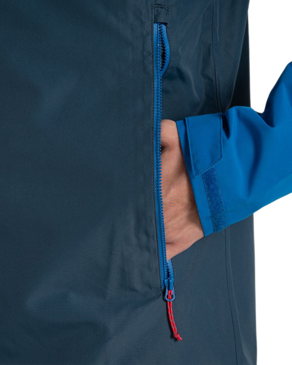 Fresh Blue Stone Coloured Craghoppers Mens Osuna Waterproof Jacket on White Background
