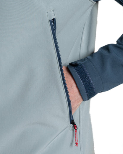 Blue Stone Soft SageColoured Craghoppers Mens Seer Hooded Jacket on White Background
