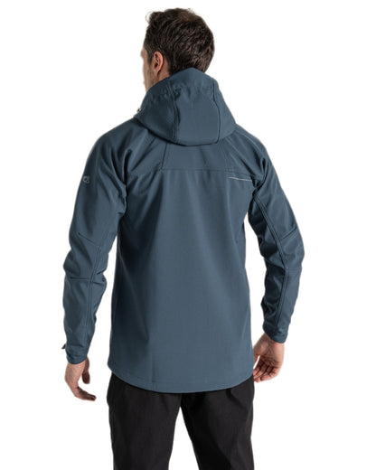 Blue Stone Coloured Craghoppers Mens Seer Hooded Jacket on White Background
