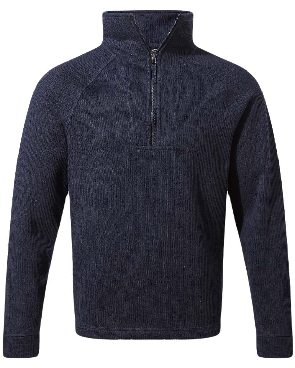 Blue Navy Marl Coloured Craghoppers Mens Wole Half Zip Fleece Jacket On A White Background 