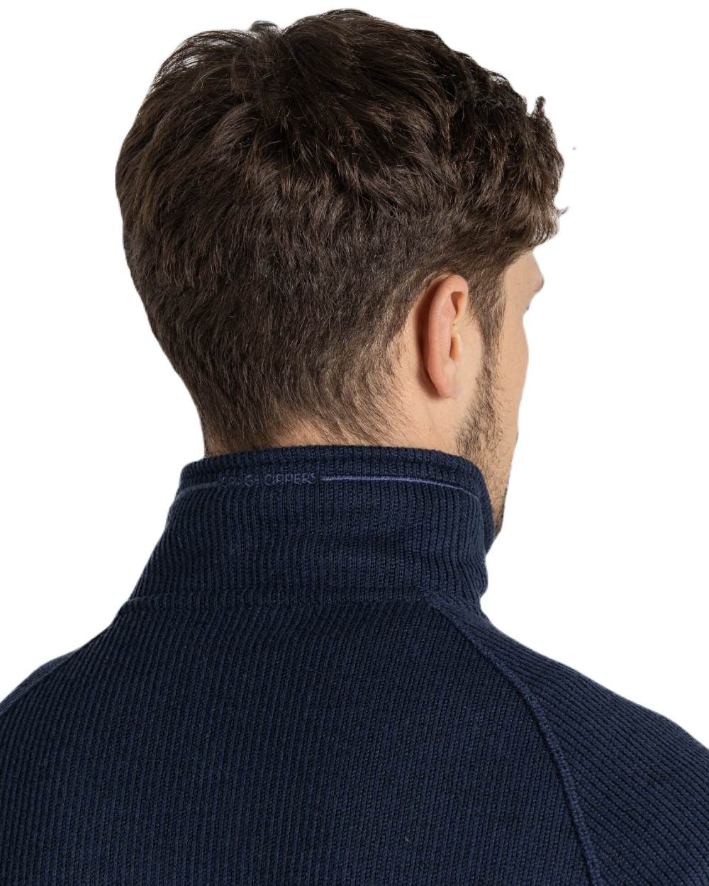 Blue Navy Marl Coloured Craghoppers Mens Wole Half Zip Fleece Jacket On A White Background 