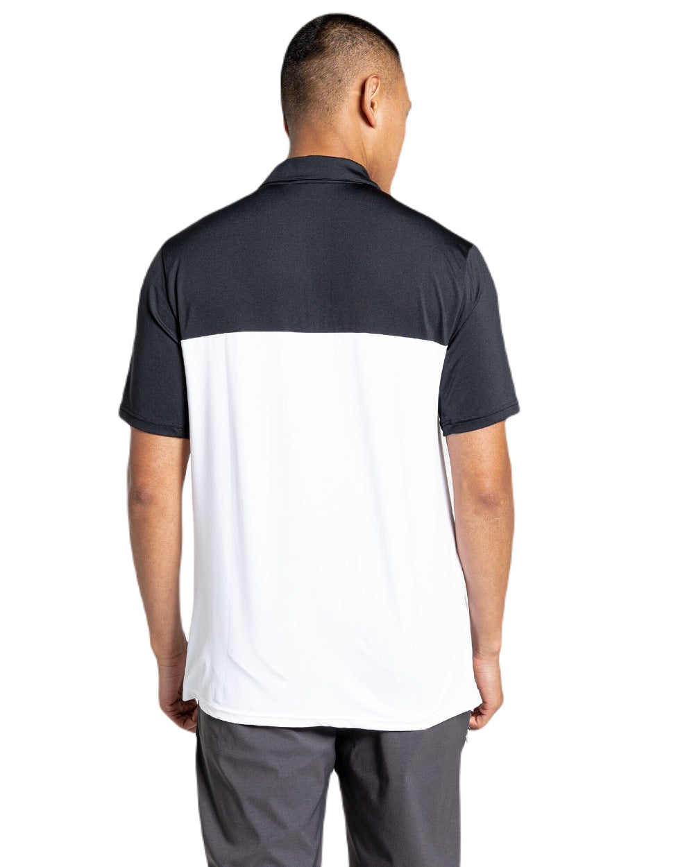 Black/Optic White Coloured Craghoppers NosiLife Pro Polo Shirt On A White Background 