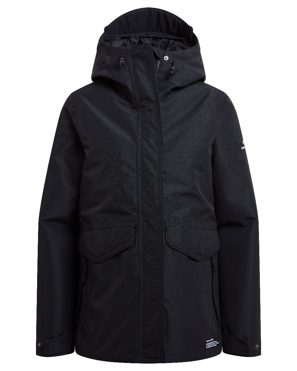 Black Coloured Craghoppers Womens CO2 Renu Sally Waterproof Jacket on White Background
