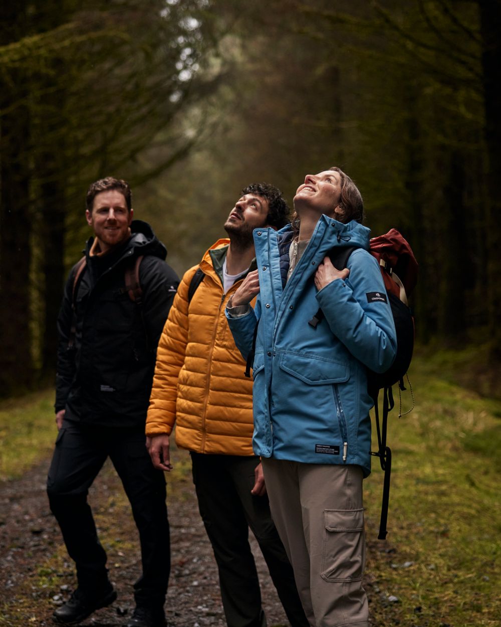 Light Denim Coloured Craghoppers Womens CO2 Renu Sally Waterproof Jacket on Outdoor Background
