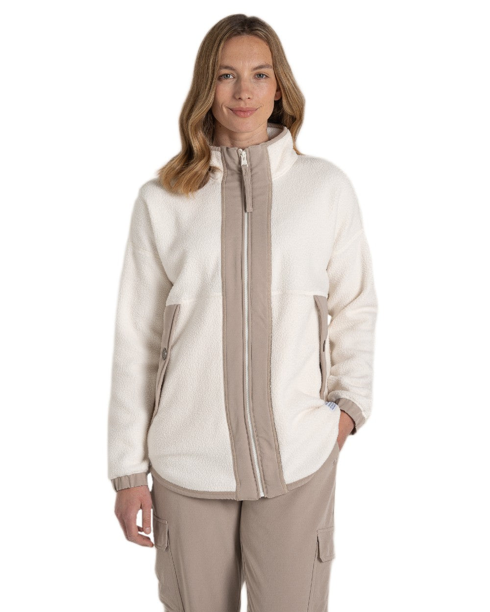 Calico Coloured Craghoppers Womens CO2 Renu Steppes Insulating Jacket on White Background
