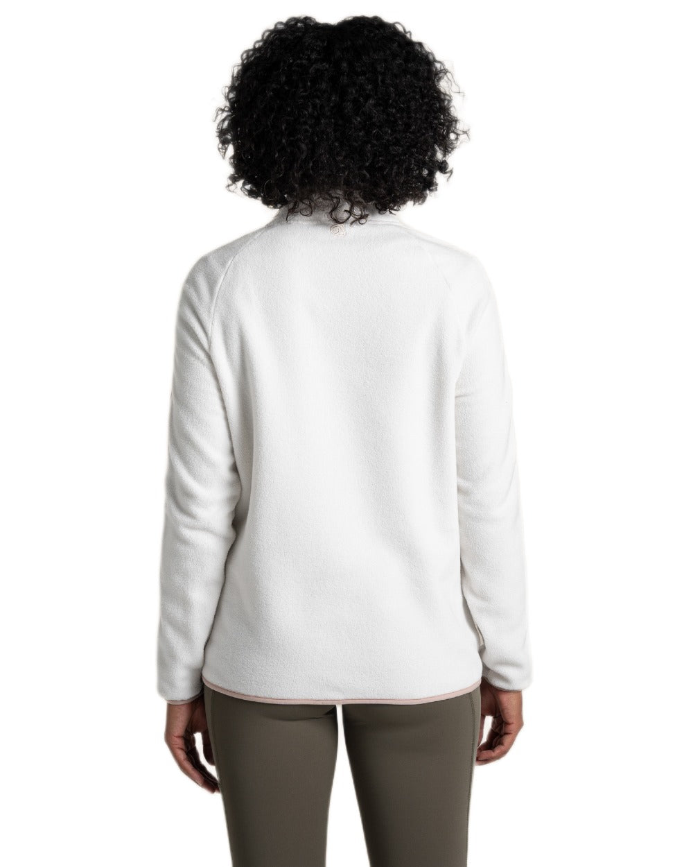 Calico Coloured Craghoppers Womens CO2Renu II Half Zip Fleece Jacket on White Background
