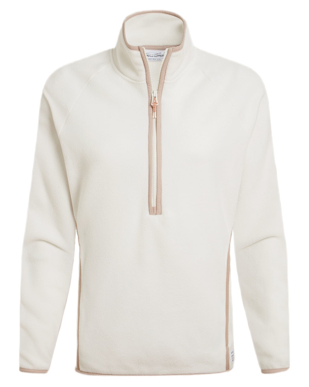 Calico Coloured Craghoppers Womens CO2Renu II Half Zip Fleece Jacket on White Background
