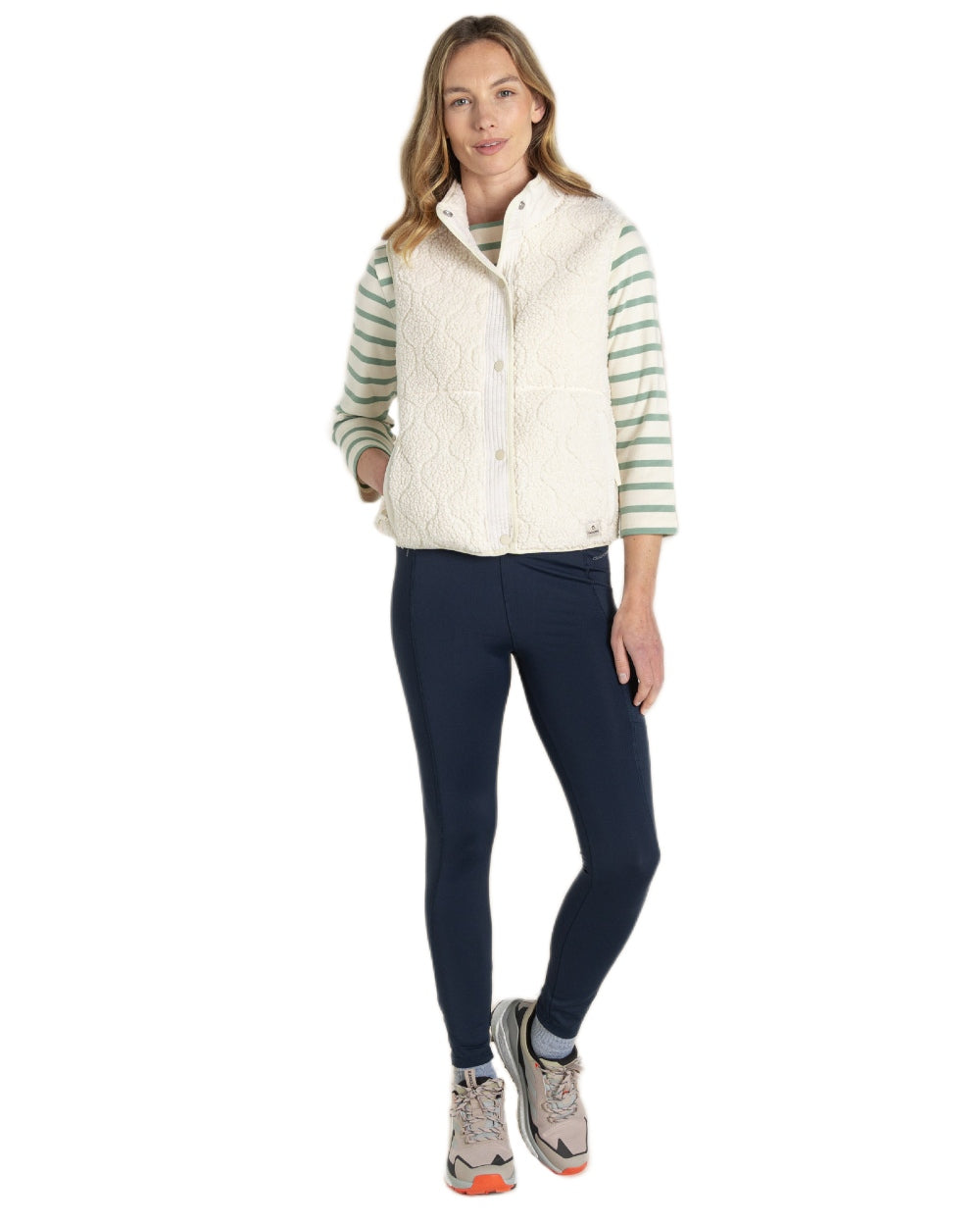 Ecru Coloured Craghoppers Womens Dinas Vest on White Background

