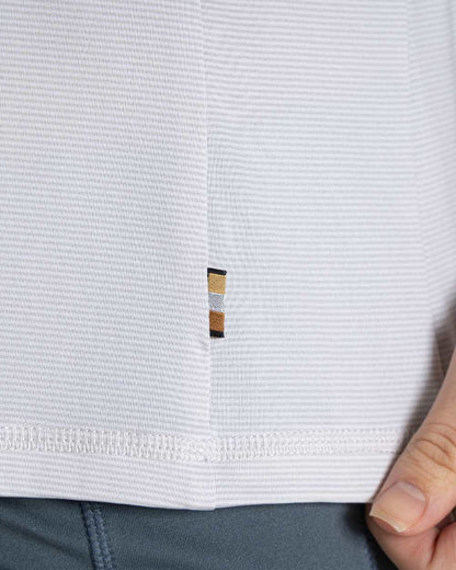 Lunar Grey Coloured Craghoppers Womens Ellie Short Sleeved T-Shirt on White Background
