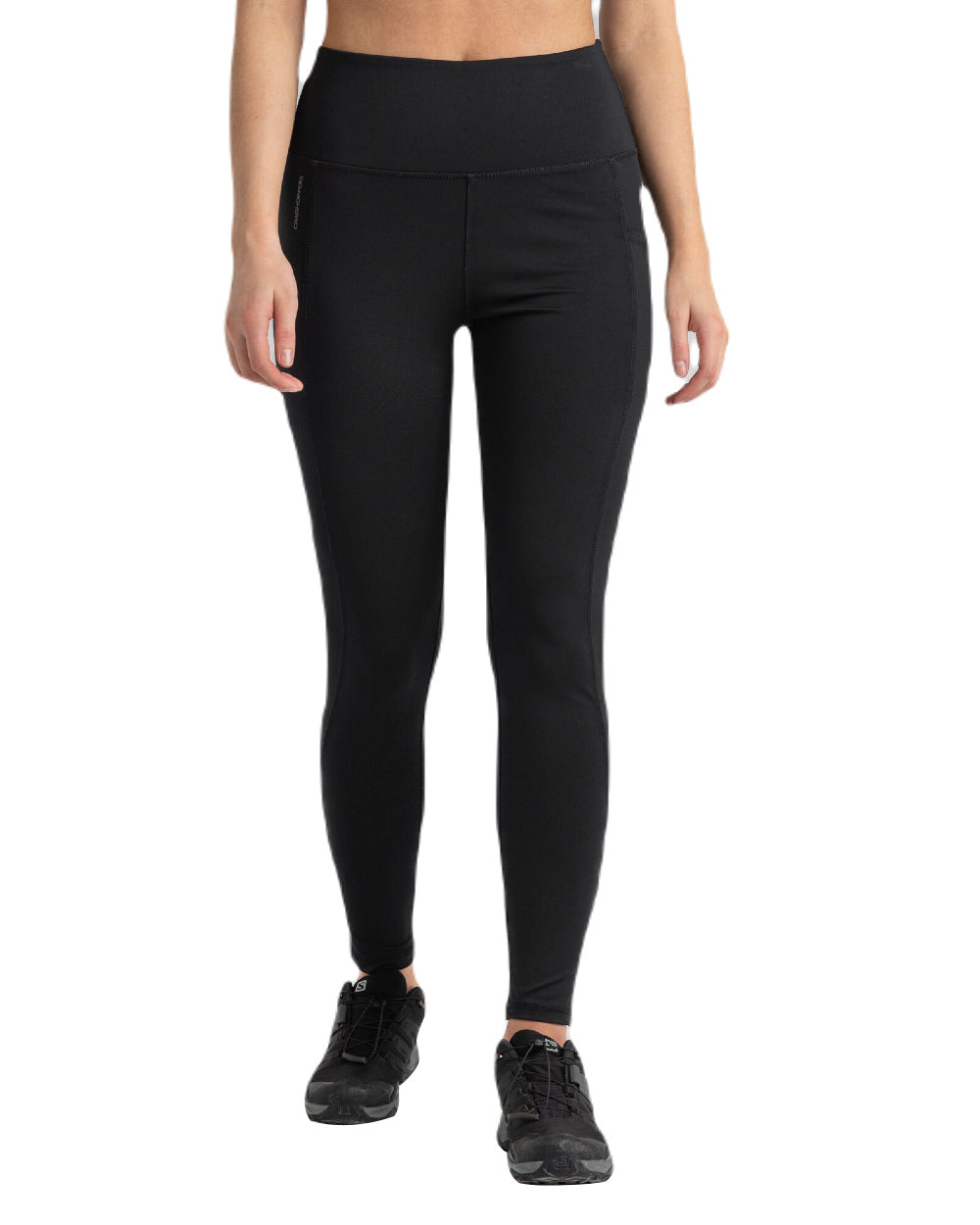 Black Coloured Craghoppers Womens Kiwi Legging On A White Background 