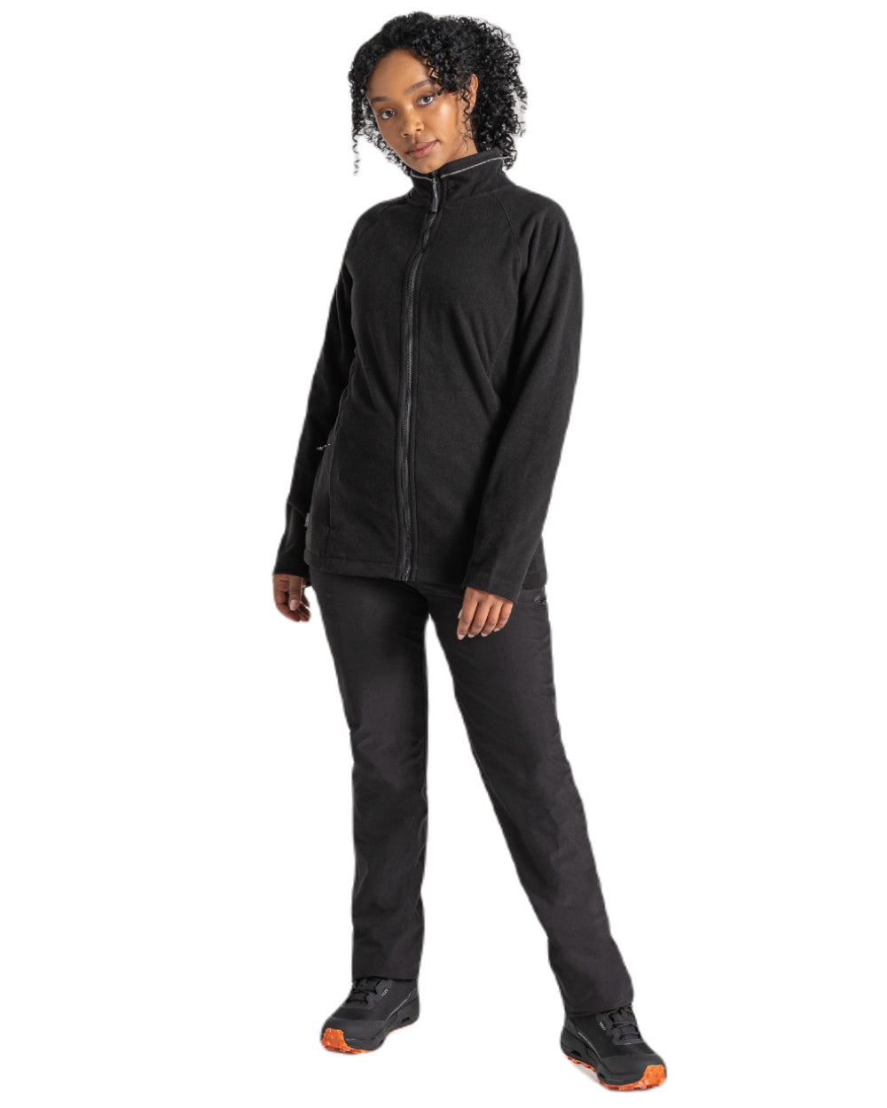 Black Coloured Craghoppers Womens Kiwi Pro II Waterproof Trousers On A White Background