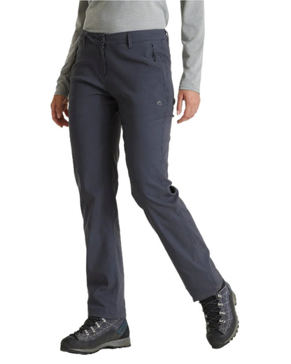 Graphite Coloured Craghoppers Womens Kiwi Pro II Winter Lined Trousers On A White Background 