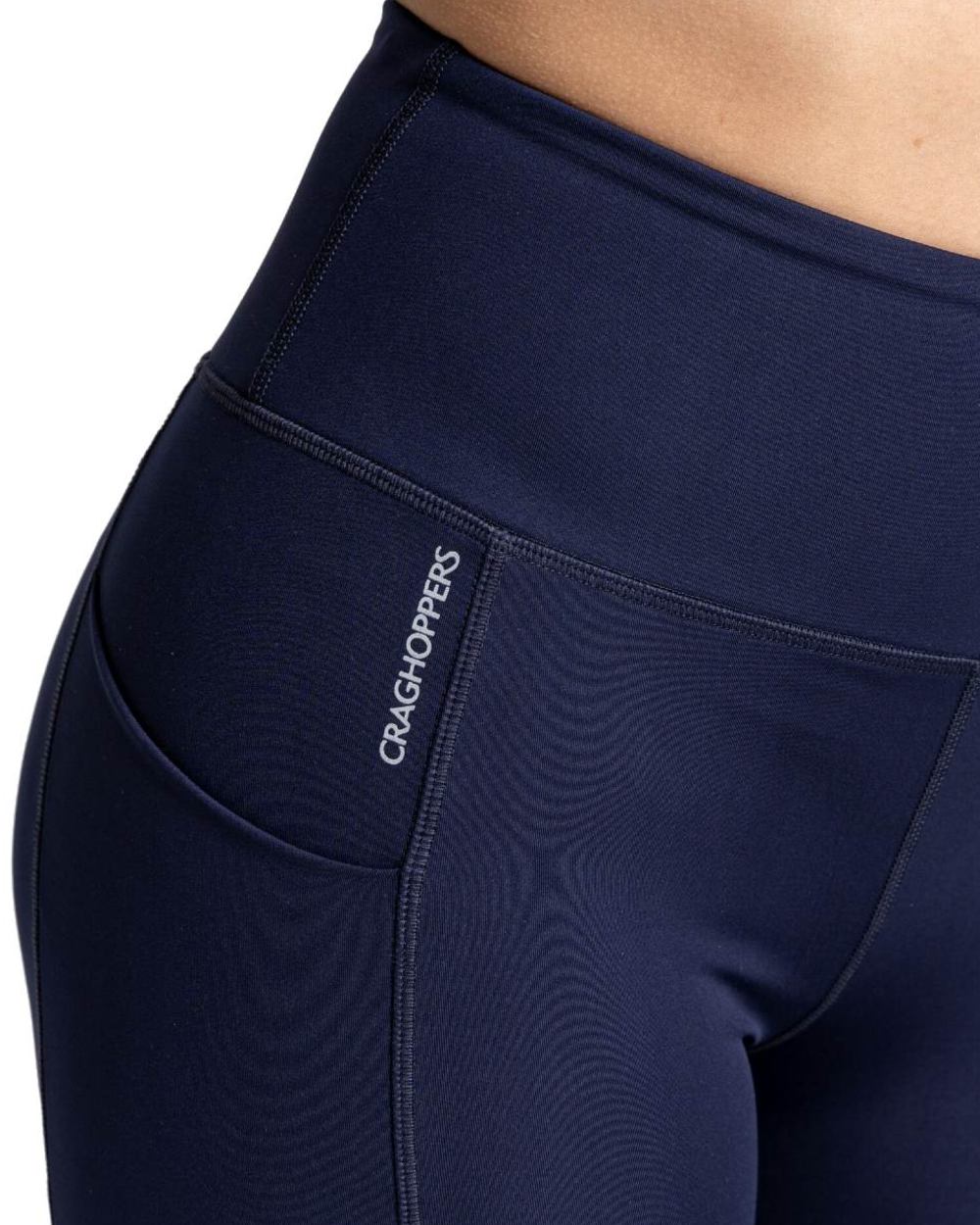 Blue Navy Coloured Craghoppers Womens Kiwi Pro Leggings On A White Background 