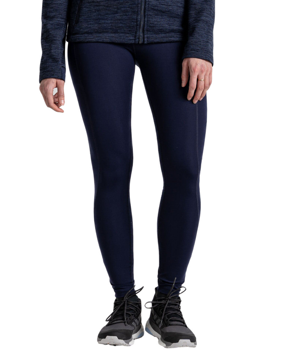 Blue Navy Coloured Craghoppers Womens Kiwi Pro Leggings On A White Background 