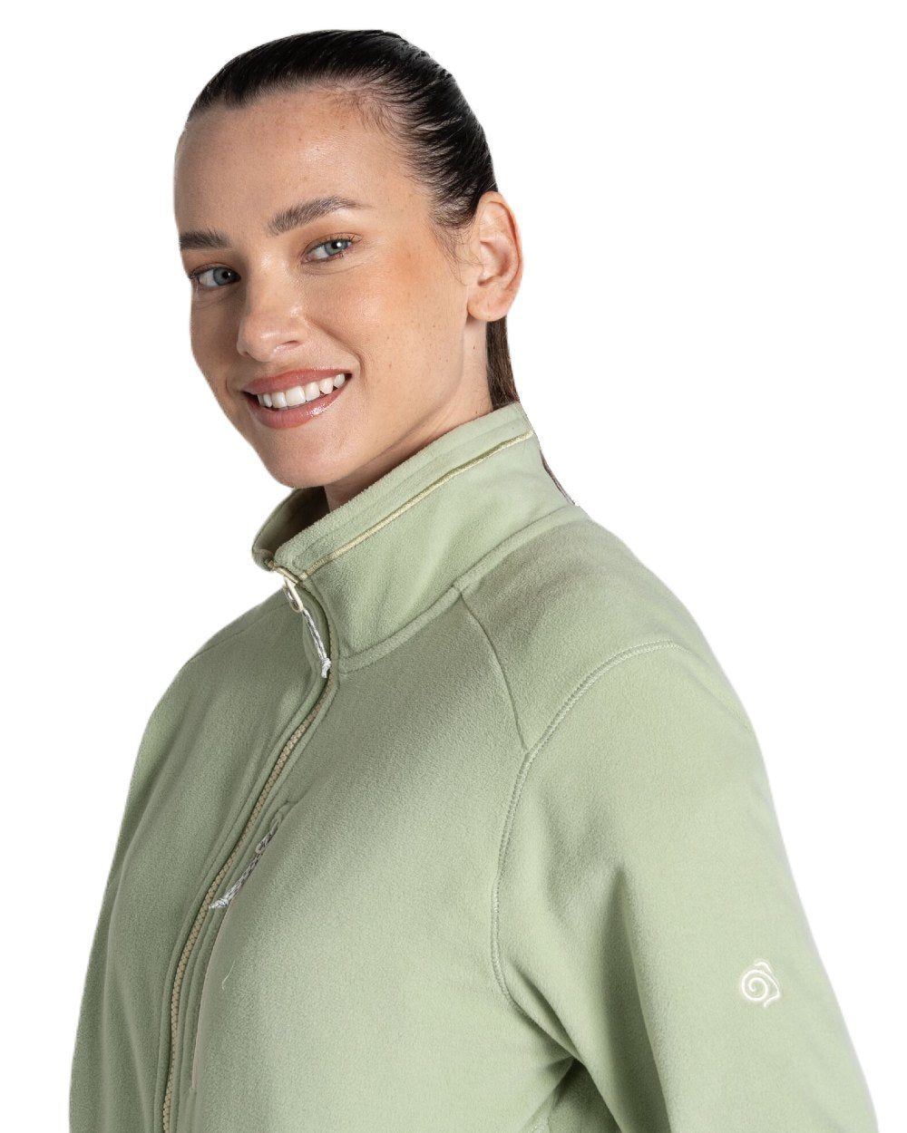 Bud Green Coloured Craghoppers Womens Miska Plus II Jacket On A White Background 