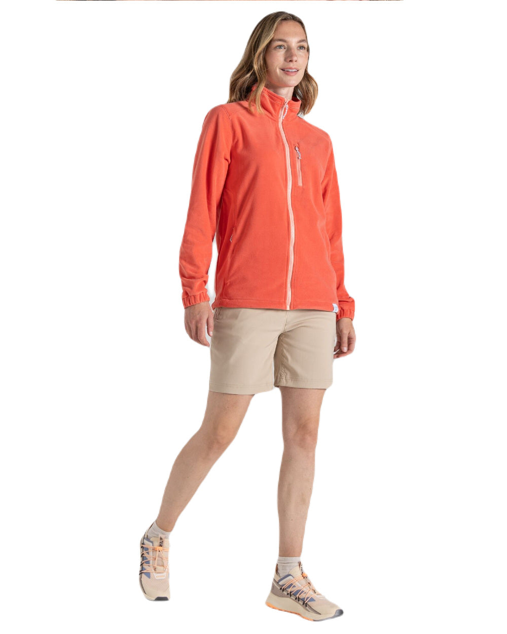 Deep Coral Coloured Craghoppers Womens Miska Plus II Jacket On A White Background 