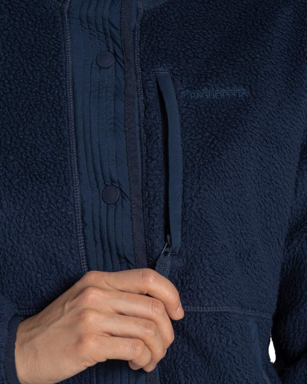 Blue Navy Coloured Craghoppers Womens National Trust Oxlip Jacket on White Background
