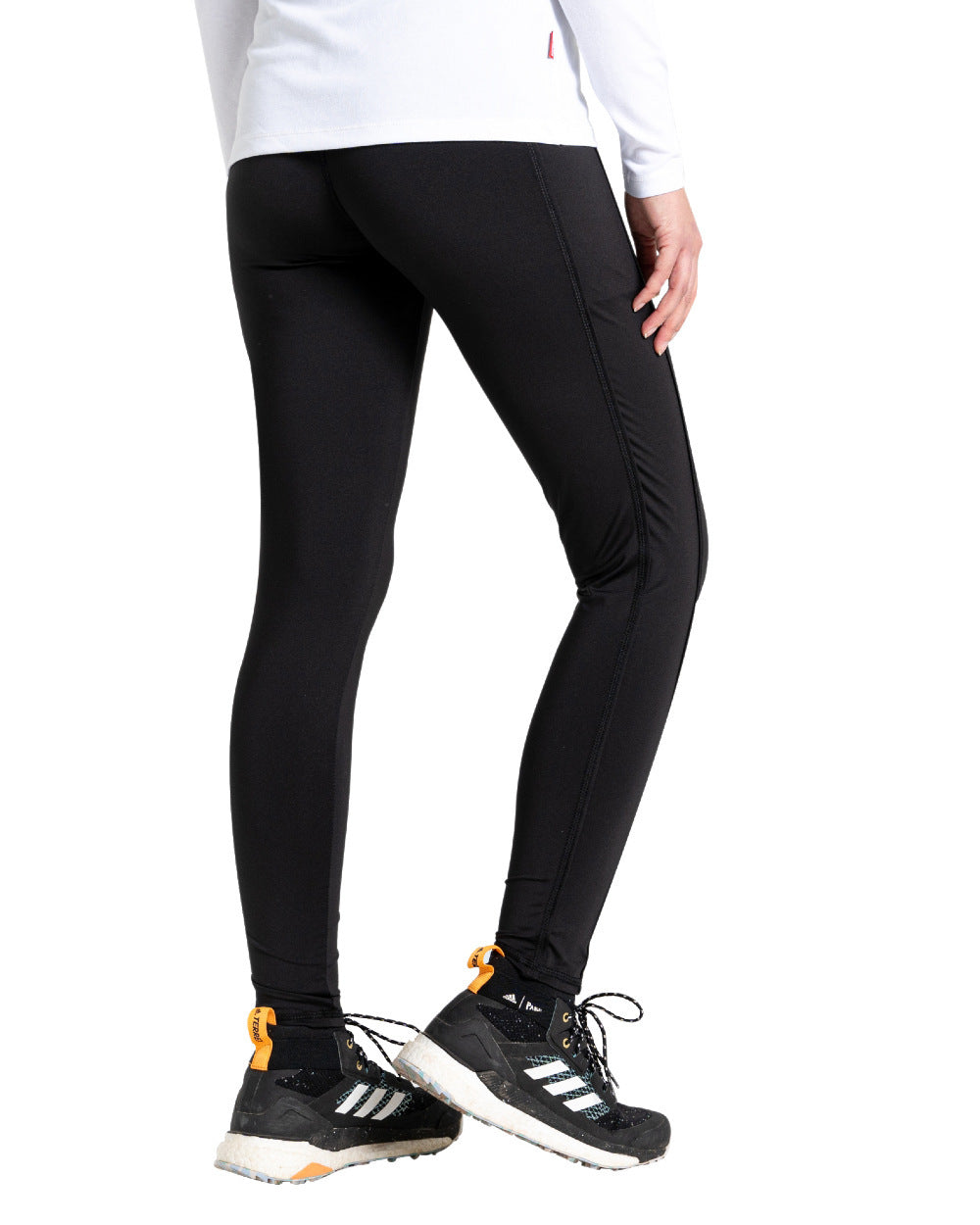 Black Coloured Craghoppers Womens NosiLife Durrel Leggings On A White Background 