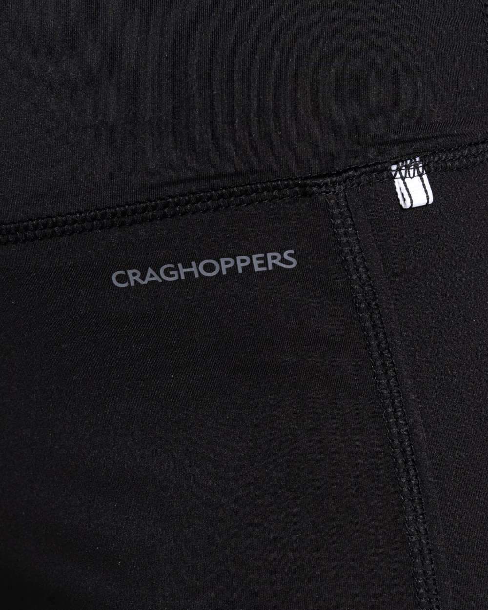 Black Coloured Craghoppers Womens NosiLife Durrel Leggings On A White Background 