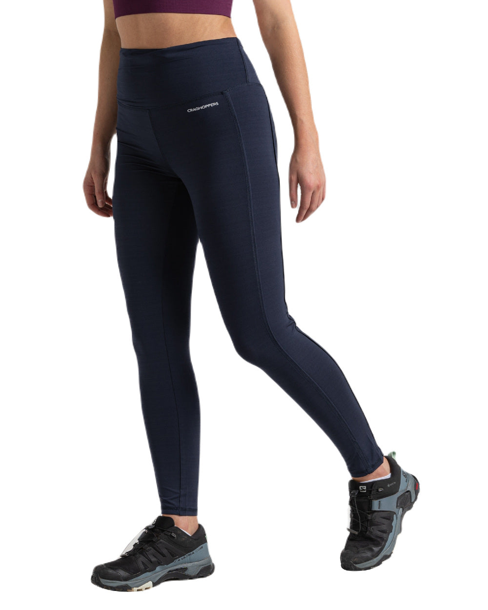 Blue Navy Coloured Craghoppers Womens NosiLife Durrel Leggings On A White Background 