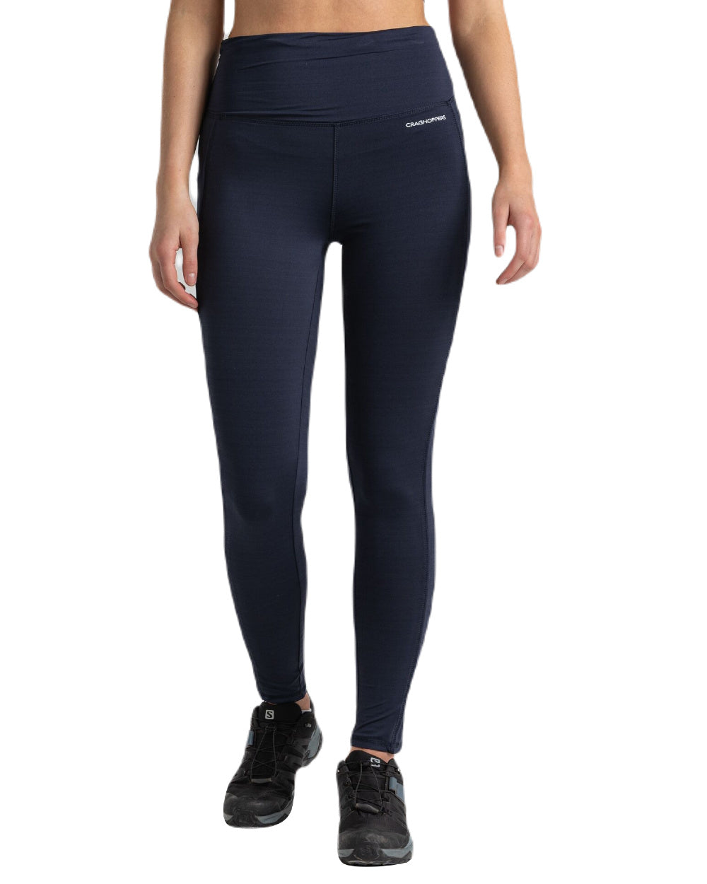 Blue Navy Coloured Craghoppers Womens NosiLife Durrel Leggings On A White Background 