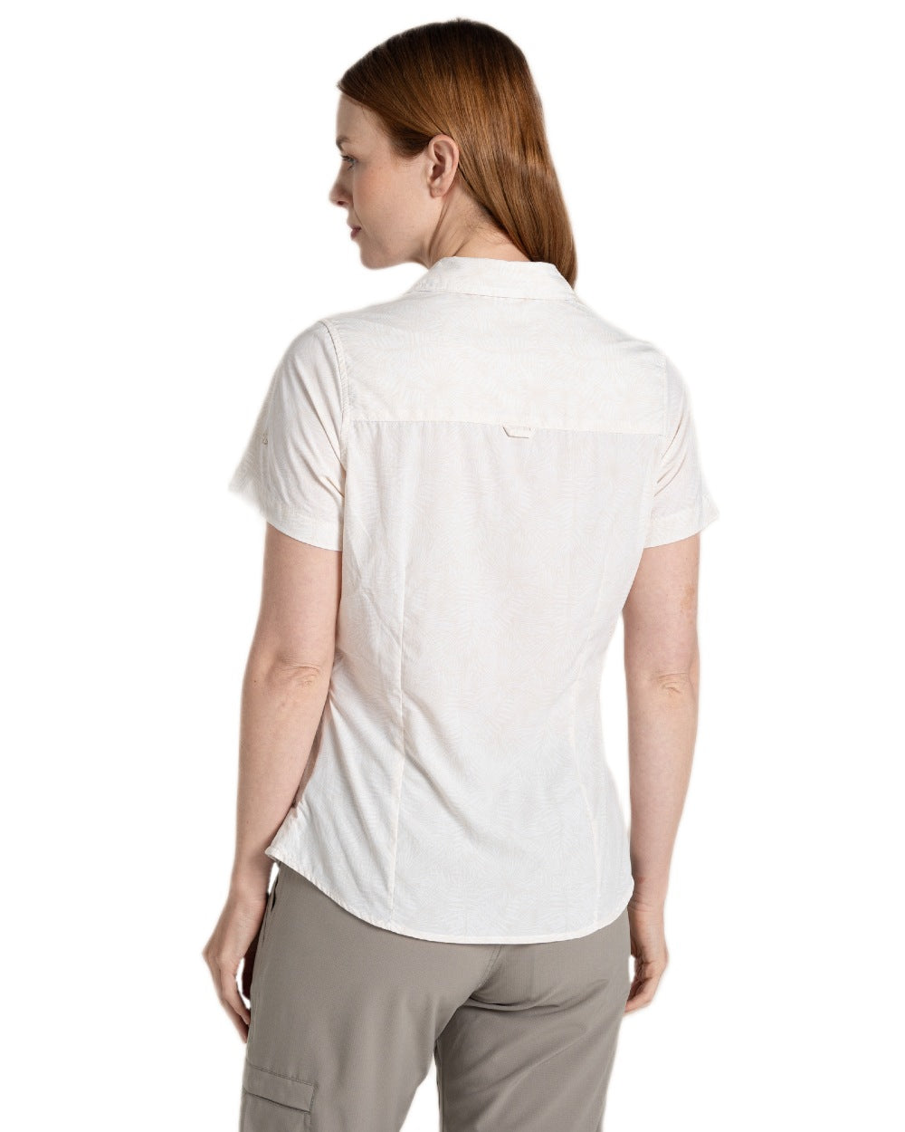 Seasalt Print Coloured Craghoppers Womens NosiLife Vanna Short Sleeved Shirt on White Background
