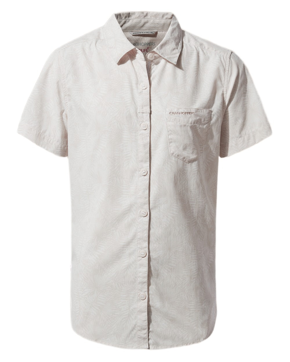 Seasalt Print Coloured Craghoppers Womens NosiLife Vanna Short Sleeved Shirt on White Background
