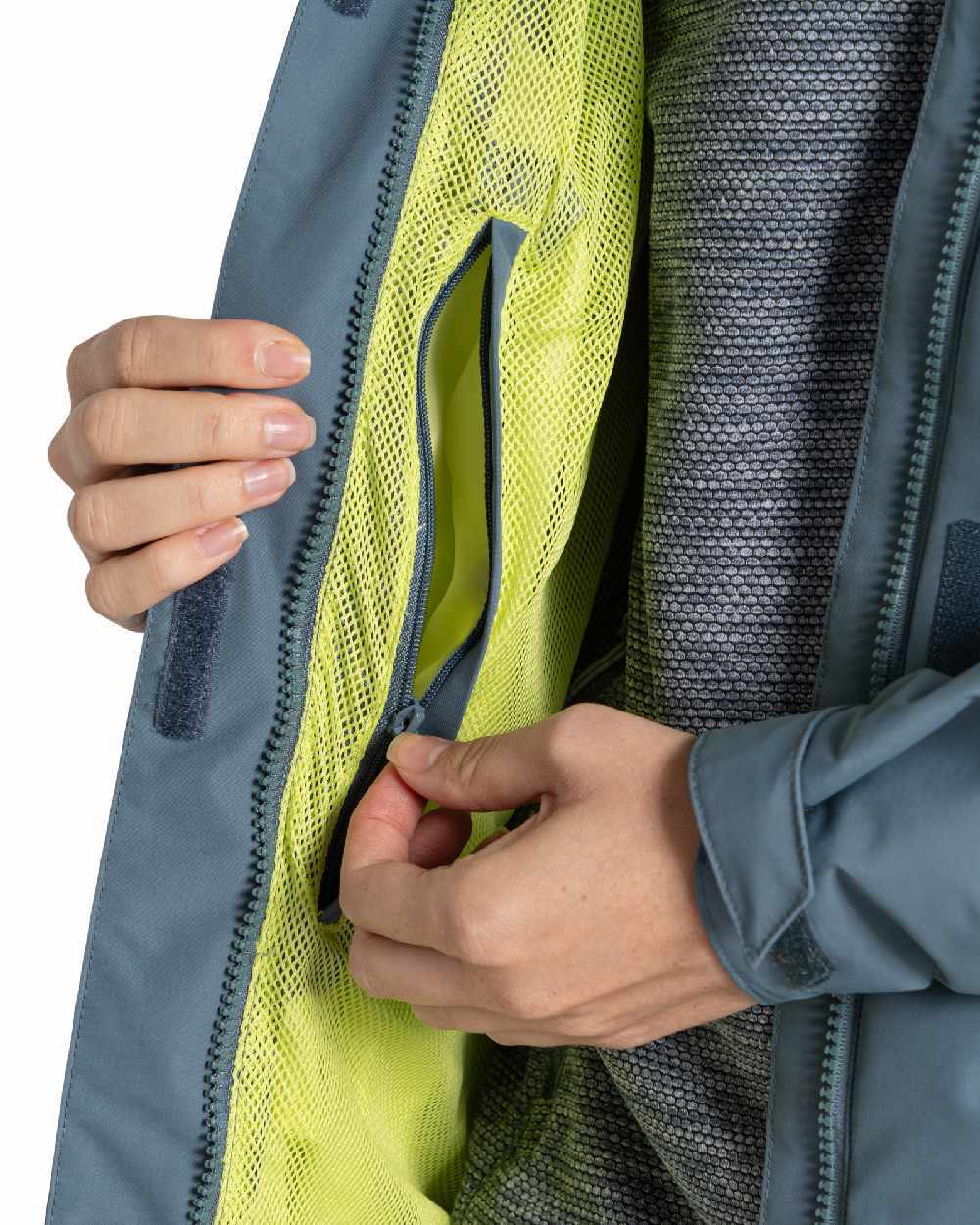 Storm Grey Coloured Craghoppers Womens Ossus Waterproof Jacket on White Background
