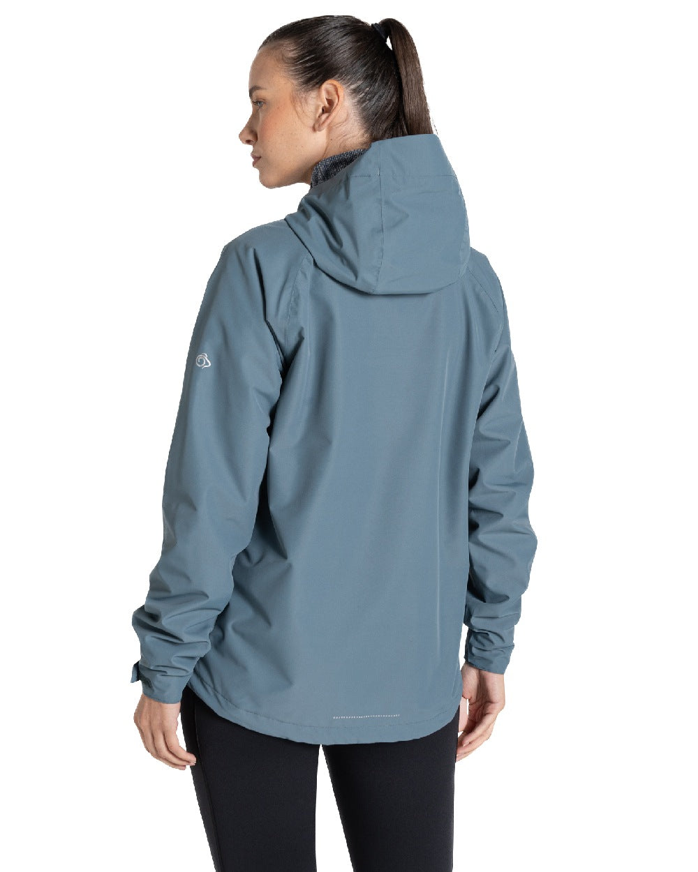 Storm Grey Coloured Craghoppers Womens Ossus Waterproof Jacket on White Background
