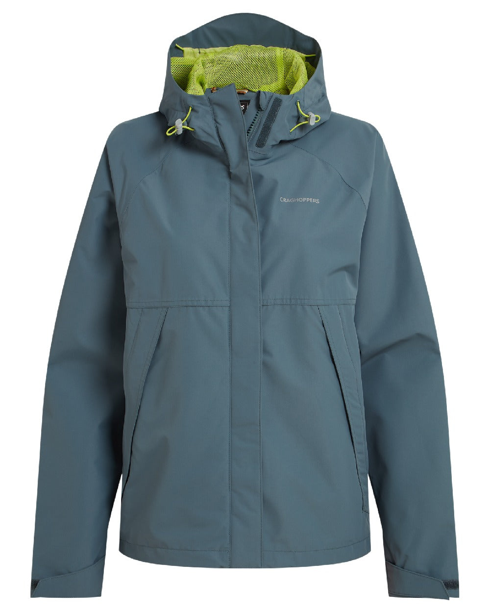 Storm Grey Coloured Craghoppers Womens Ossus Waterproof Jacket on White Background
