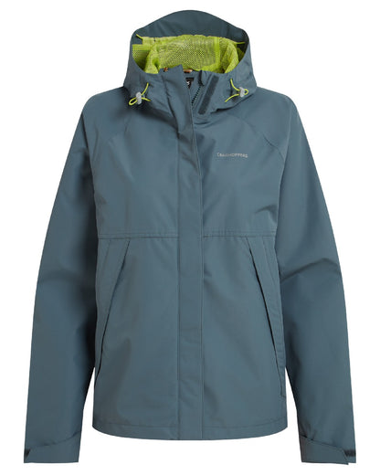 Storm Grey Coloured Craghoppers Womens Ossus Waterproof Jacket on White Background
