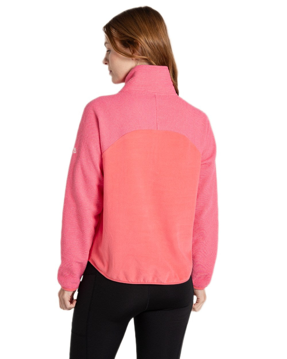 Coral Reef Coloured Craghoppers Womens Selina Half Zip Fleece on White Background
