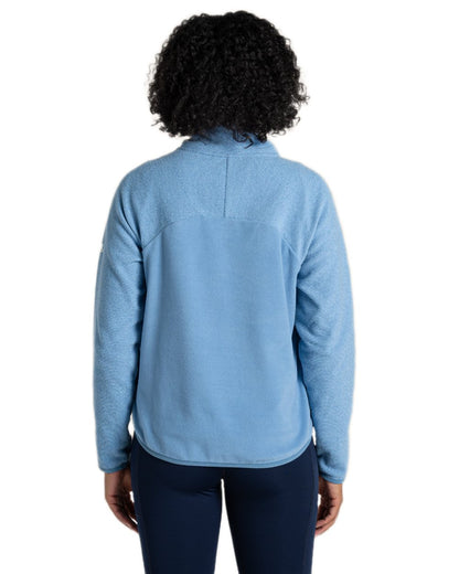Seaside Blue Coloured Craghoppers Womens Selina Half Zip Fleece on White Background
