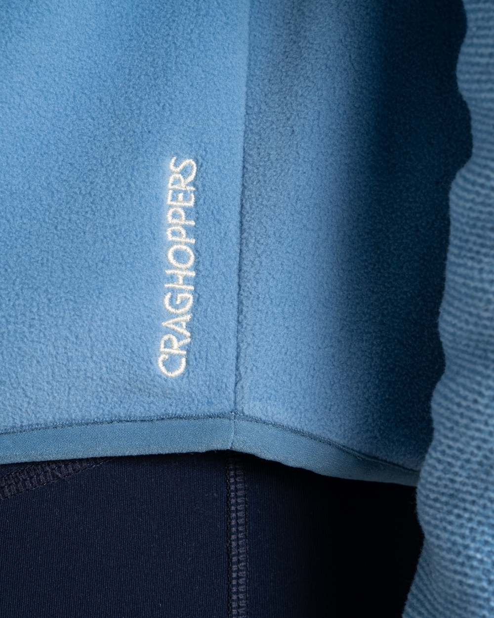 Seaside Blue Coloured Craghoppers Womens Selina Half Zip Fleece on White Background
