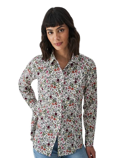 Lois Pink Coloured Crew Clothing Womens Lulworth Shirt on White Background
